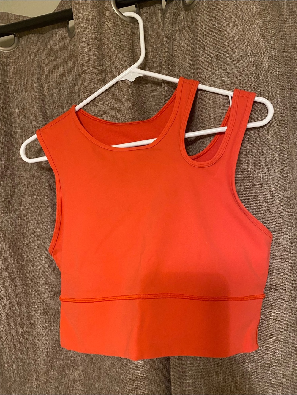Lululemon Cropped Athletic Tank Top in Bright Orange